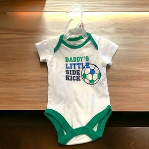 Faded Glory "Daddy's Little Side Kick" Short-Sleeved Onesie - NWT Size: 0-3M